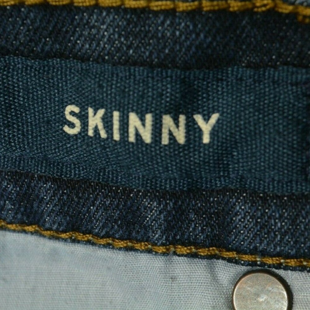 AEROPOSTALE Size 28 x 32‎ Mens SKINNY Leg LOW Rise DARK Wash Denim BLUE JEANS - Picture 5 of 10